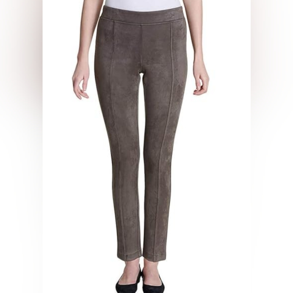 Andrew Marc Women's Soft Faux Suede Pants-Taupe